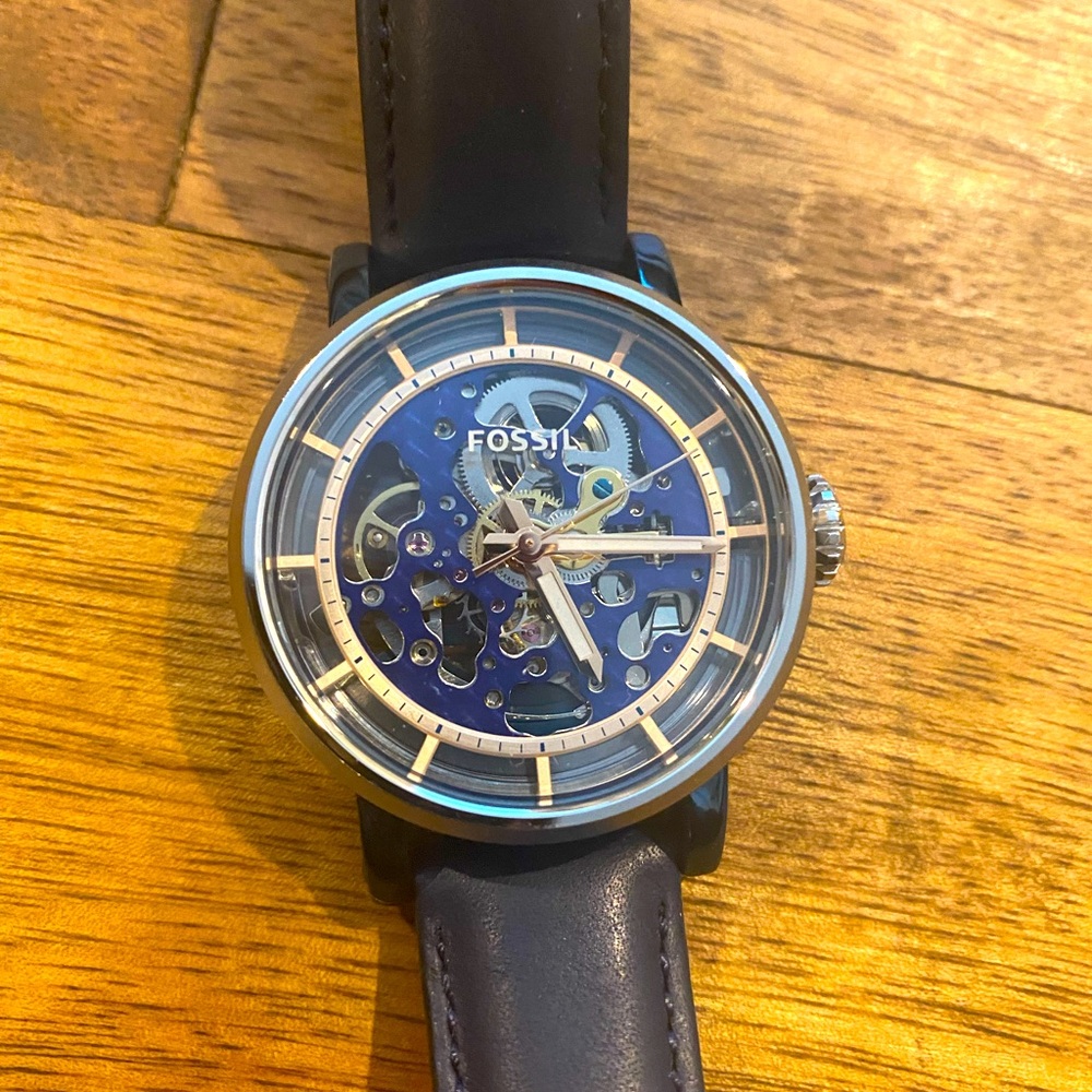 NWT Navy Leather Women’s Fossil Watch